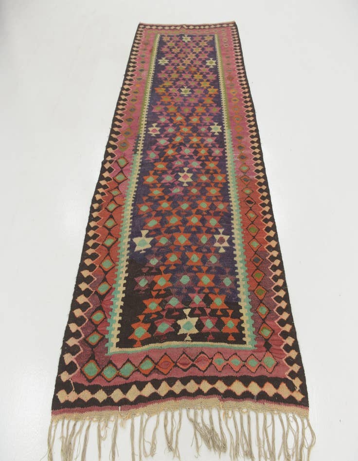 Detail image of  4' 9 x 9' 2  Hand Woven Kilim Fars Wool Runner Rug