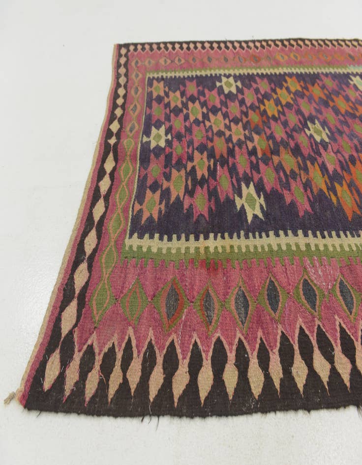 Detail image of  4' 9 x 9' 2  Hand Woven Kilim Fars Wool Runner Rug