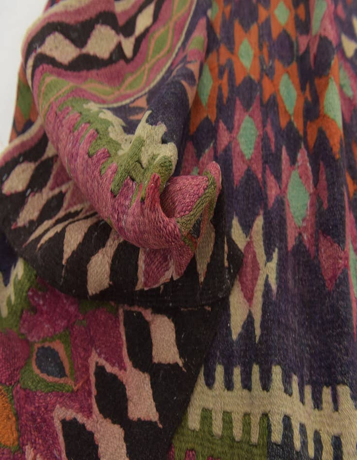 Detail image of  4' 9 x 9' 2  Hand Woven Kilim Fars Wool Runner Rug