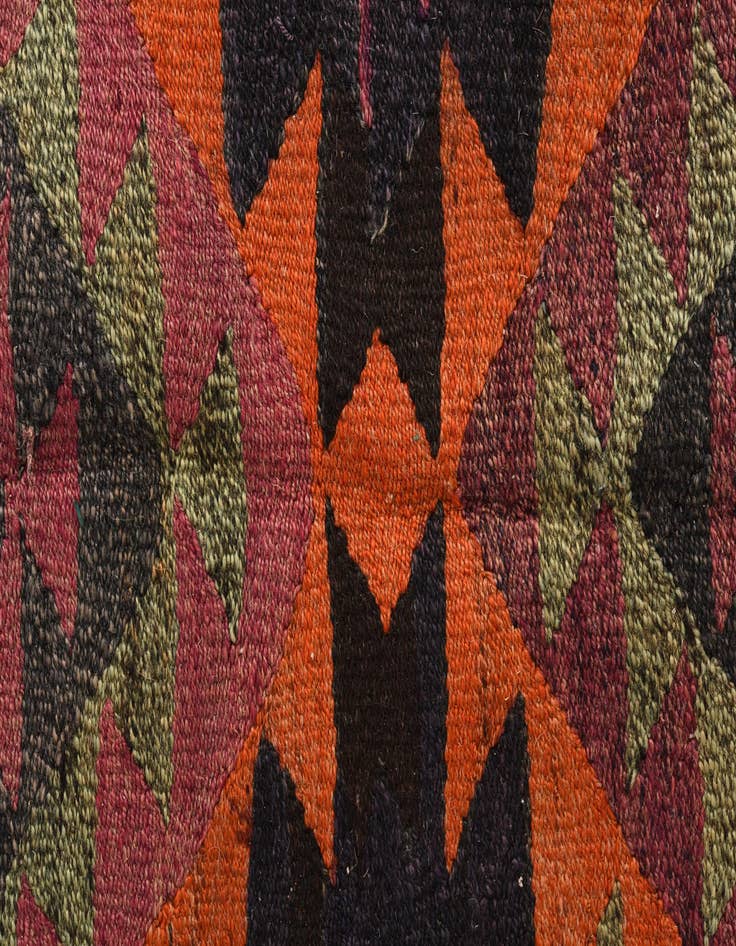 Detail image of  4' 5 x 7' 7  Hand Woven Kilim Fars Wool Runner Rug