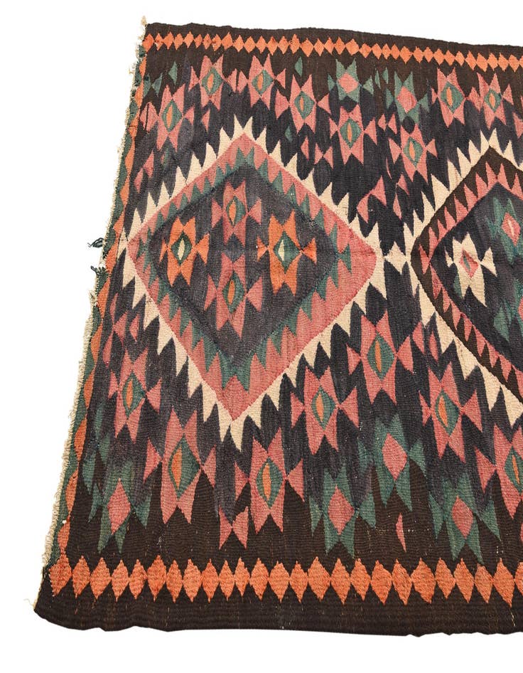 Detail image of  4' 7 x 9' 5  Hand Woven Kilim Fars Wool Runner Rug