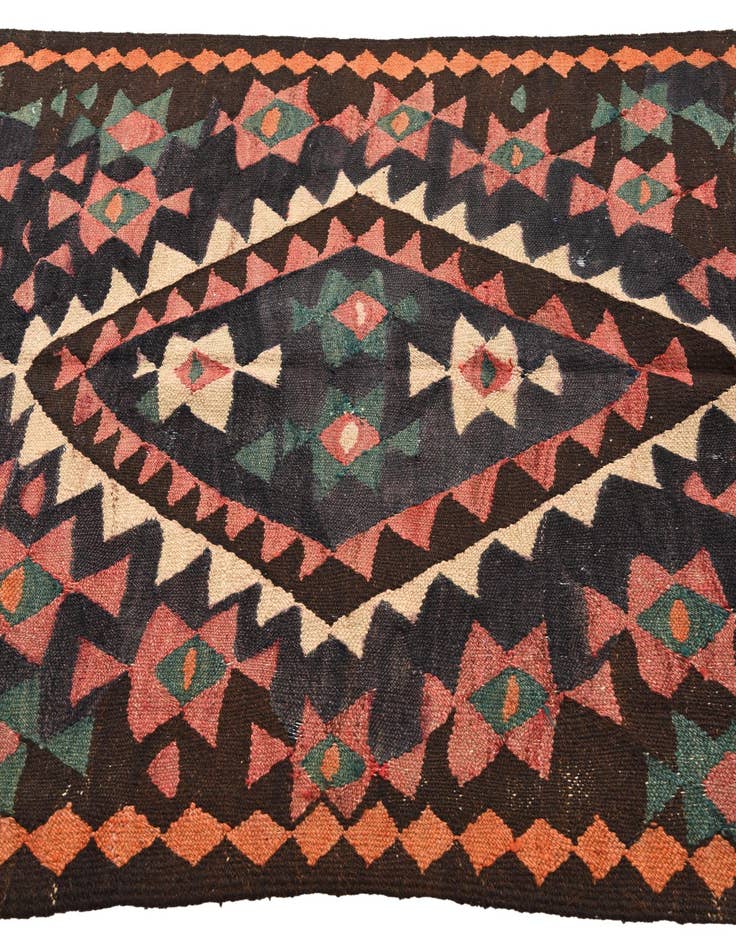Detail image of  4' 7 x 9' 5  Hand Woven Kilim Fars Wool Runner Rug