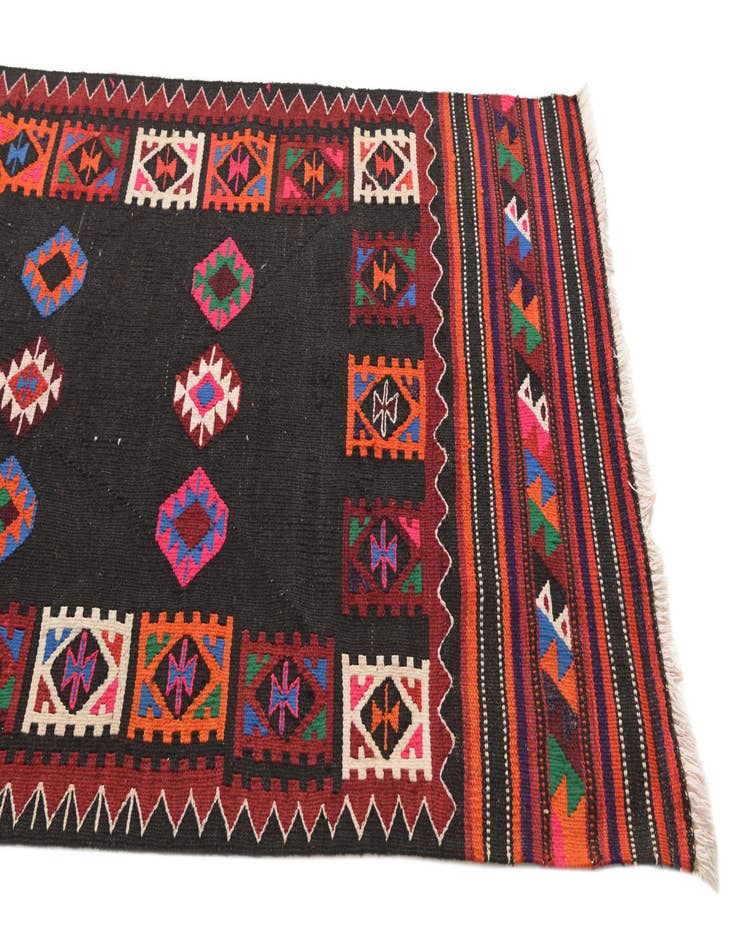 Detail image of  3' 4 x 7' 10  Hand Woven Kilim Fars Wool Runner Rug