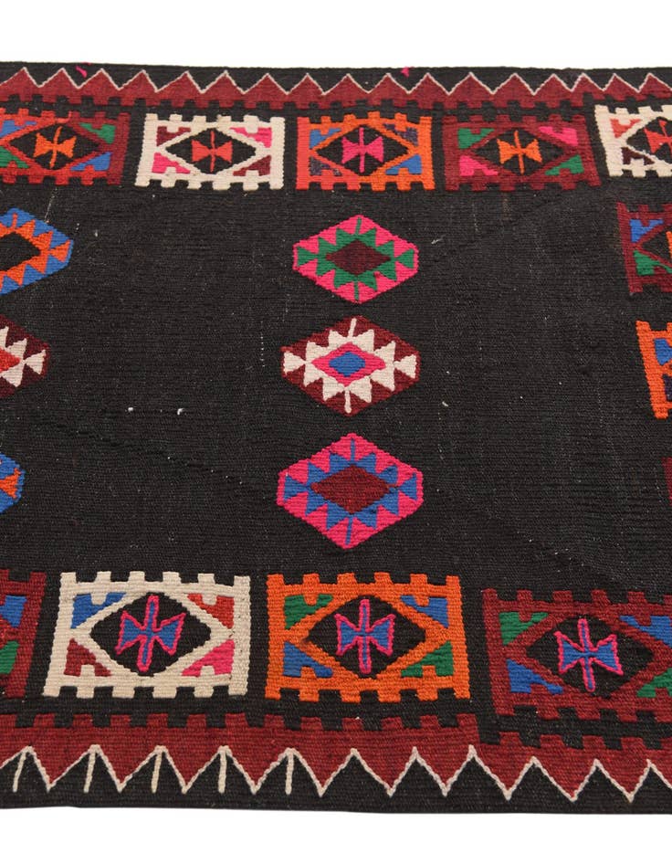 Detail image of  3' 4 x 7' 10  Hand Woven Kilim Fars Wool Runner Rug