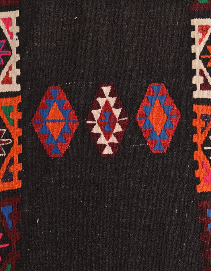 Detail image of  3' 4 x 7' 10  Hand Woven Kilim Fars Wool Runner Rug