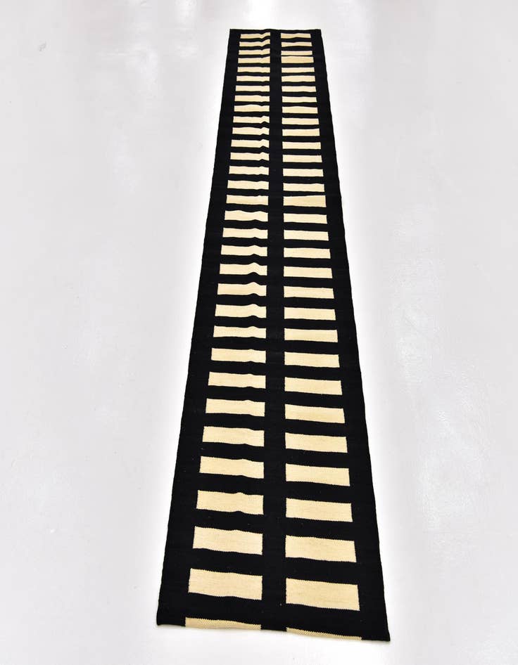 Detail image of  2' 5 x 10' 2  Hand Woven Kilim Modern Wool Runner Rug