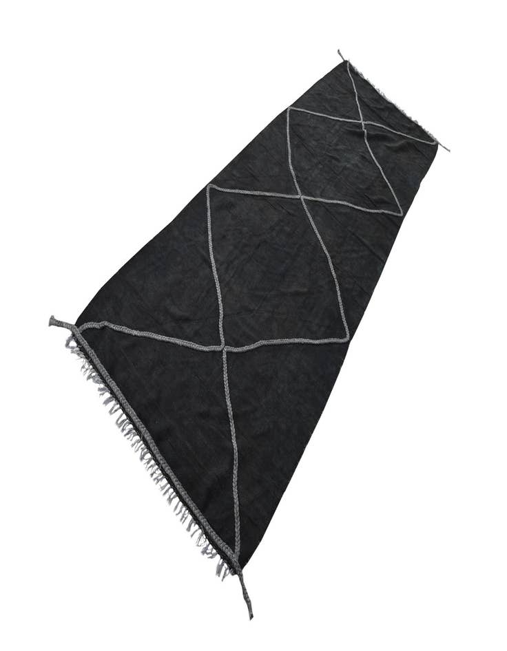 Detail image of  3' 6 x 10'  Hand Woven Kilim Modern Wool Runner Rug