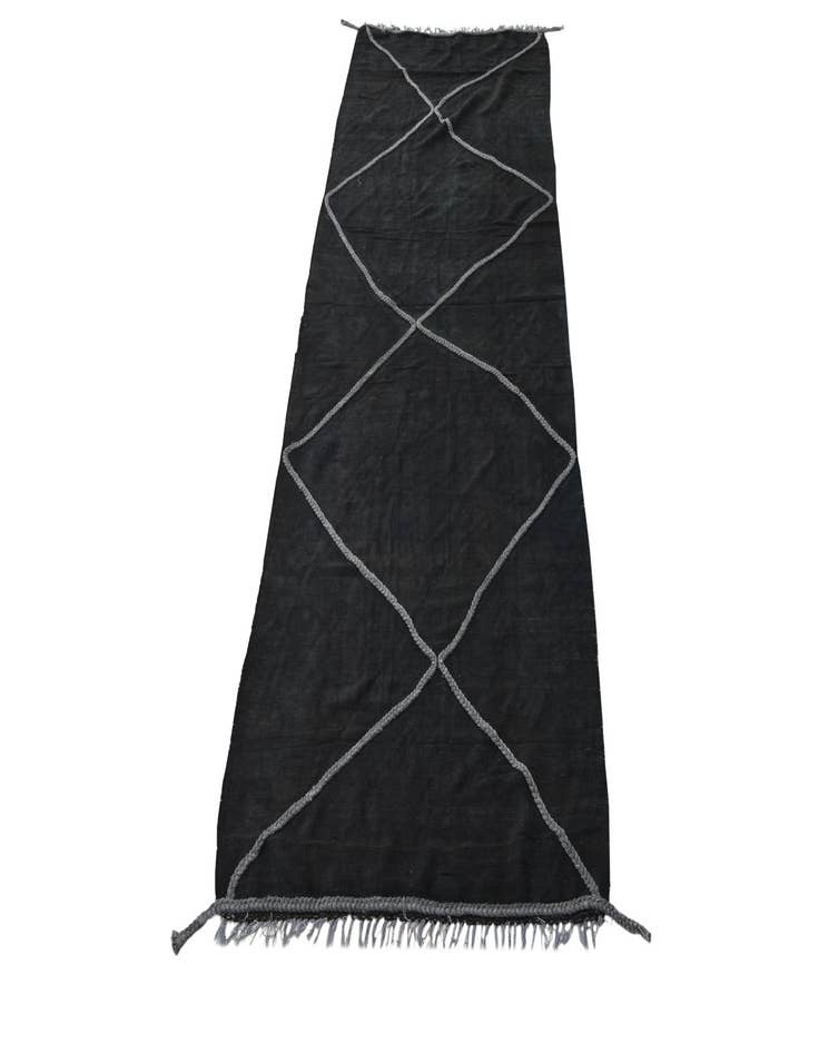 Detail image of  3' 6 x 10'  Hand Woven Kilim Modern Wool Runner Rug