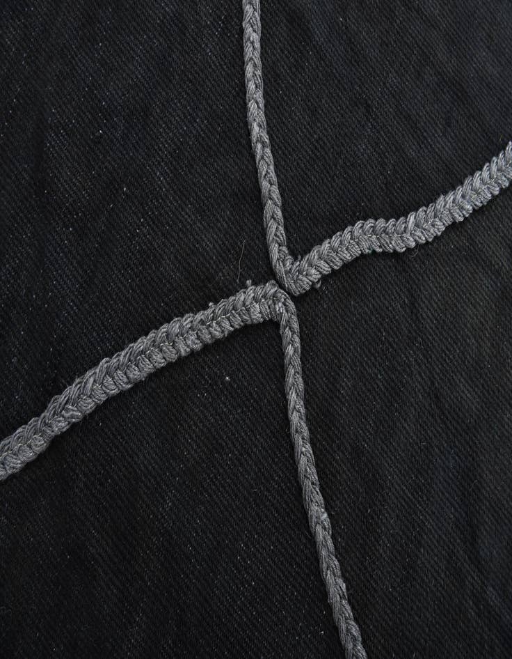 Detail image of  3' 6 x 10'  Hand Woven Kilim Modern Wool Runner Rug