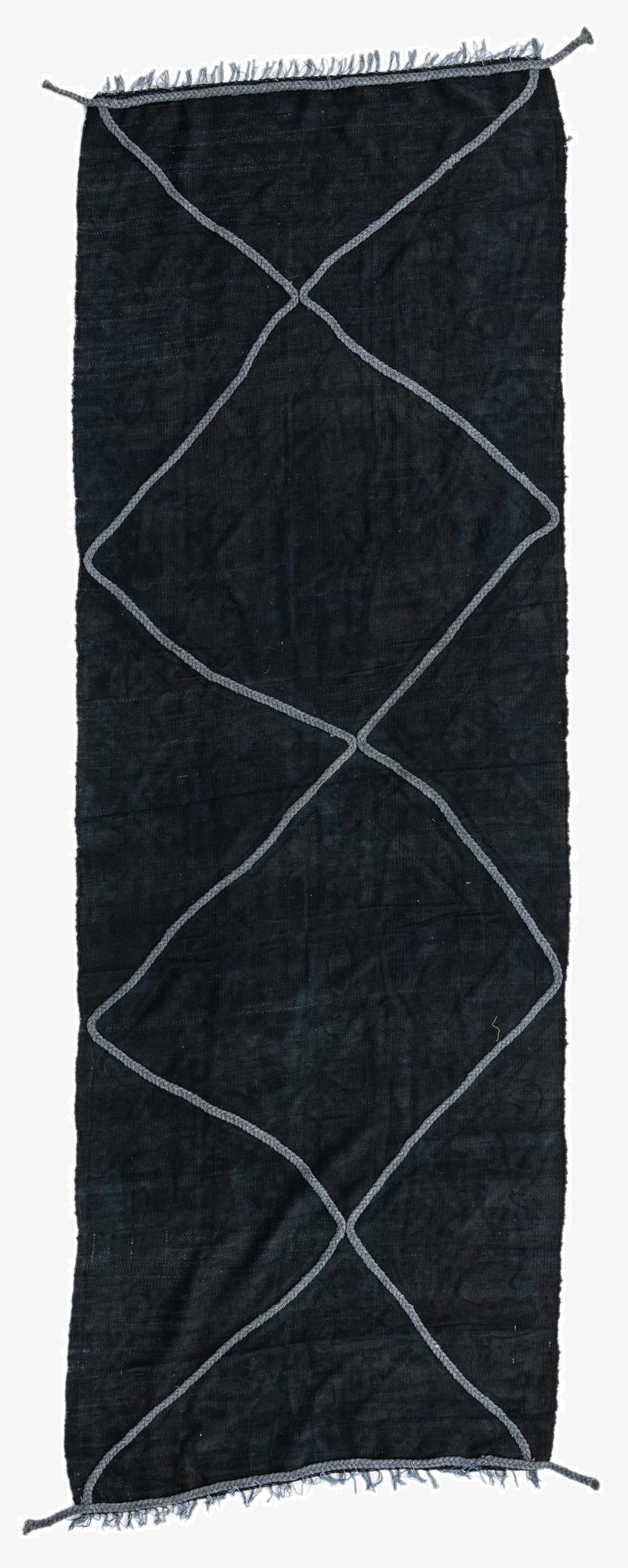  3' 6 x 10'  Hand Woven Kilim Modern Wool Runner Rug