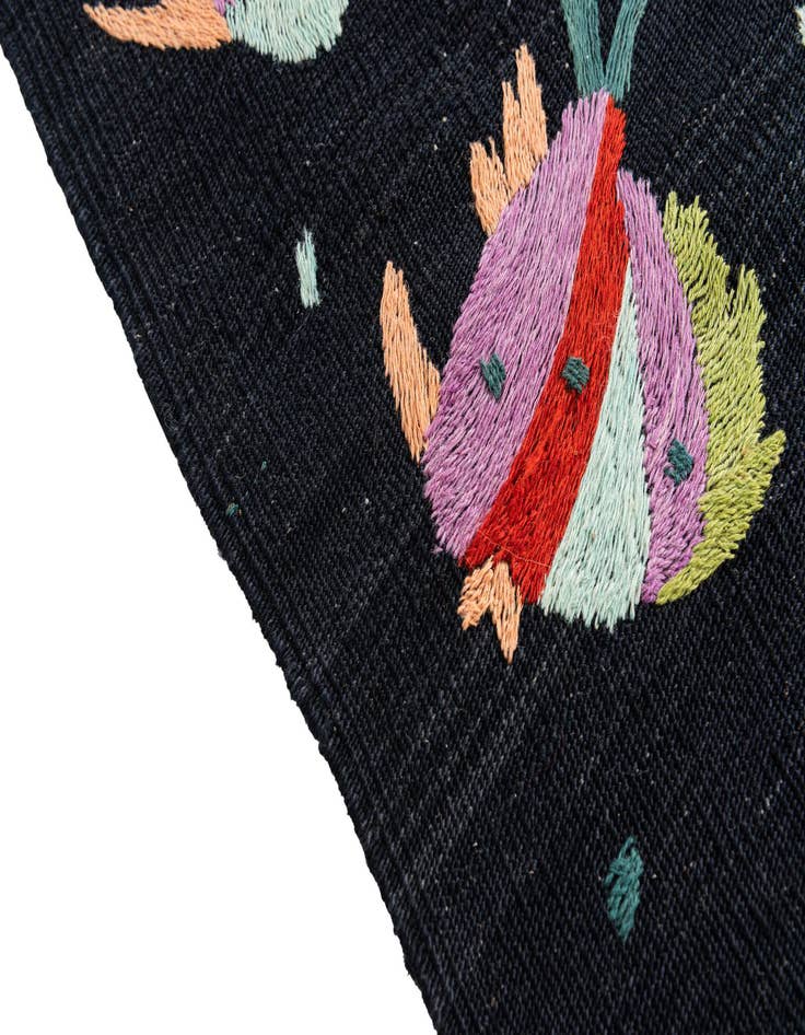 Detail image of  2' 7 x 9' 8  Hand Woven Kilim Suzani Wool Runner Rug