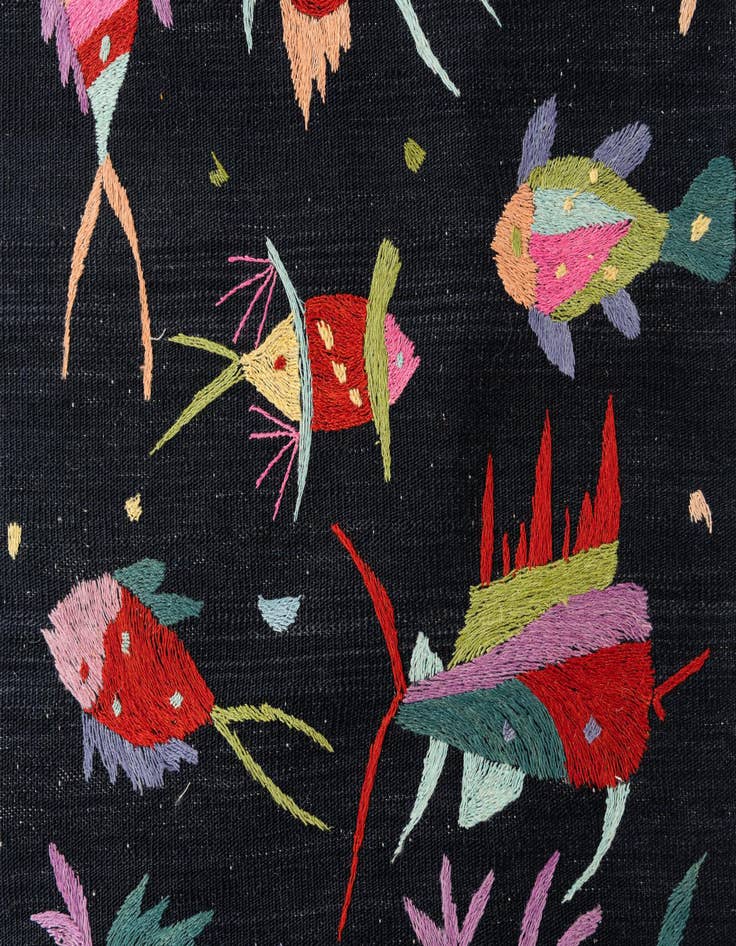 Detail image of  2' 7 x 9' 8  Hand Woven Kilim Suzani Wool Runner Rug