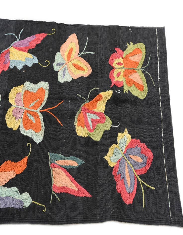 Detail image of  2' 5 x 8' 1  Hand Woven Kilim Suzani Wool Runner Rug