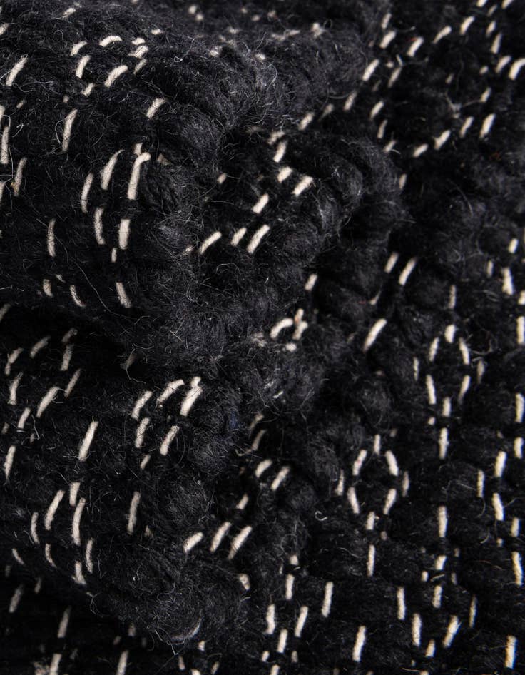 Detail image of  2' x 5' 1  Hand Woven Lattice Wool Runner Rug