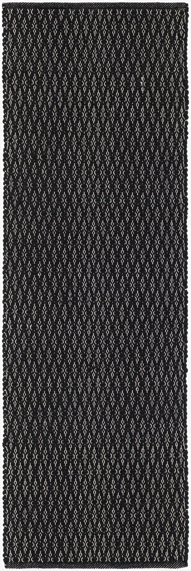  2' x 6' 1  Hand Woven Lattice Wool Runner Rug