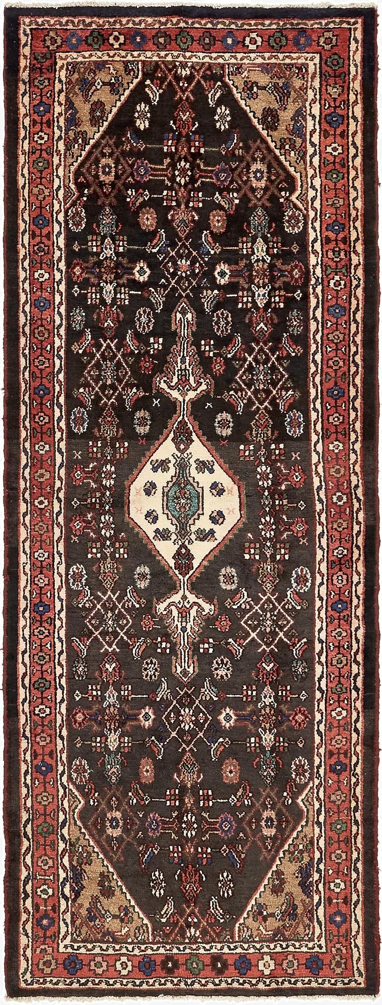  3' 8 x 9' 8  Hand Knotted Liliyan Persian Wool Runner Rug
