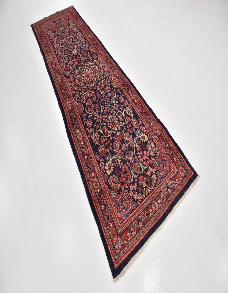 Detail image of  3' 6 x 11' 2  Hand Knotted Mahal Persian Wool Runner Rug