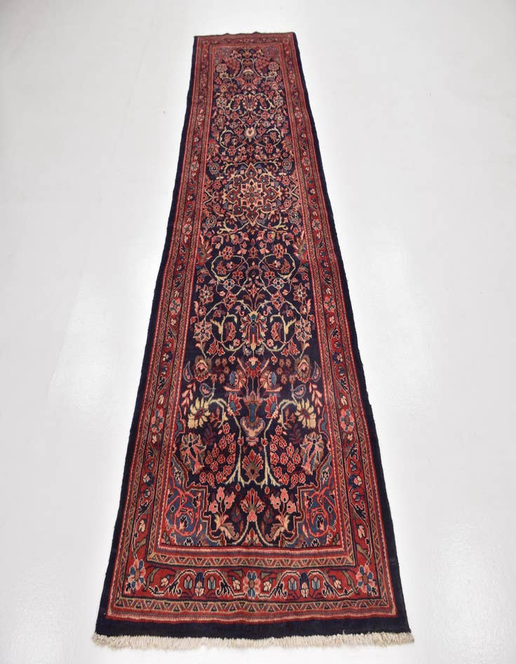 Detail image of  3' 6 x 11' 2  Hand Knotted Mahal Persian Wool Runner Rug