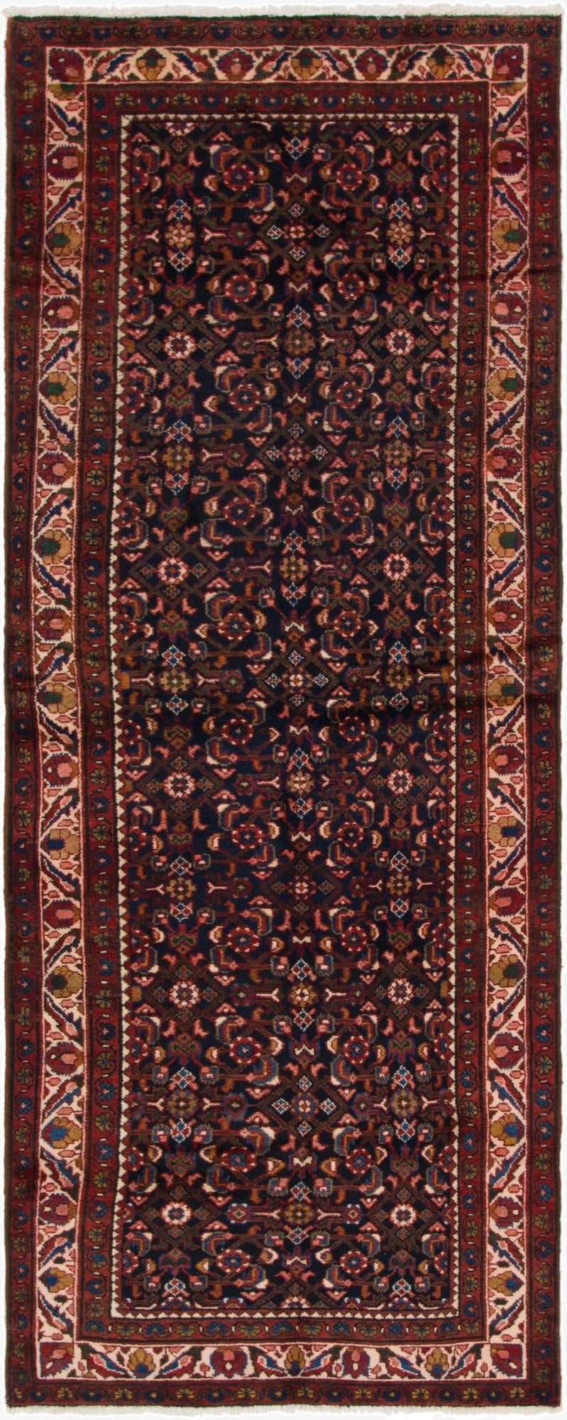  3' 5 x 9' 9  Hand Knotted Malayer Persian Wool Runner Rug