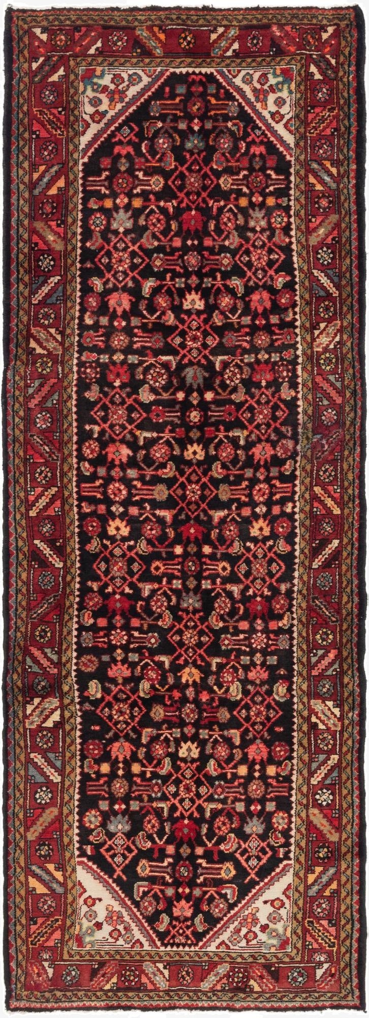  3' 6 x 10' 4  Hand Knotted Malayer Persian Wool Runner Rug