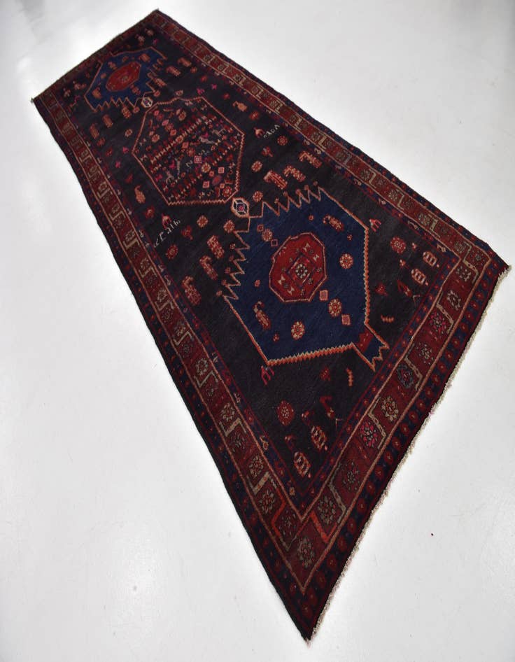 Detail image of 4' 10 x 12' 10 Hand Knotted Meshkin Persian Wool Runner Rug