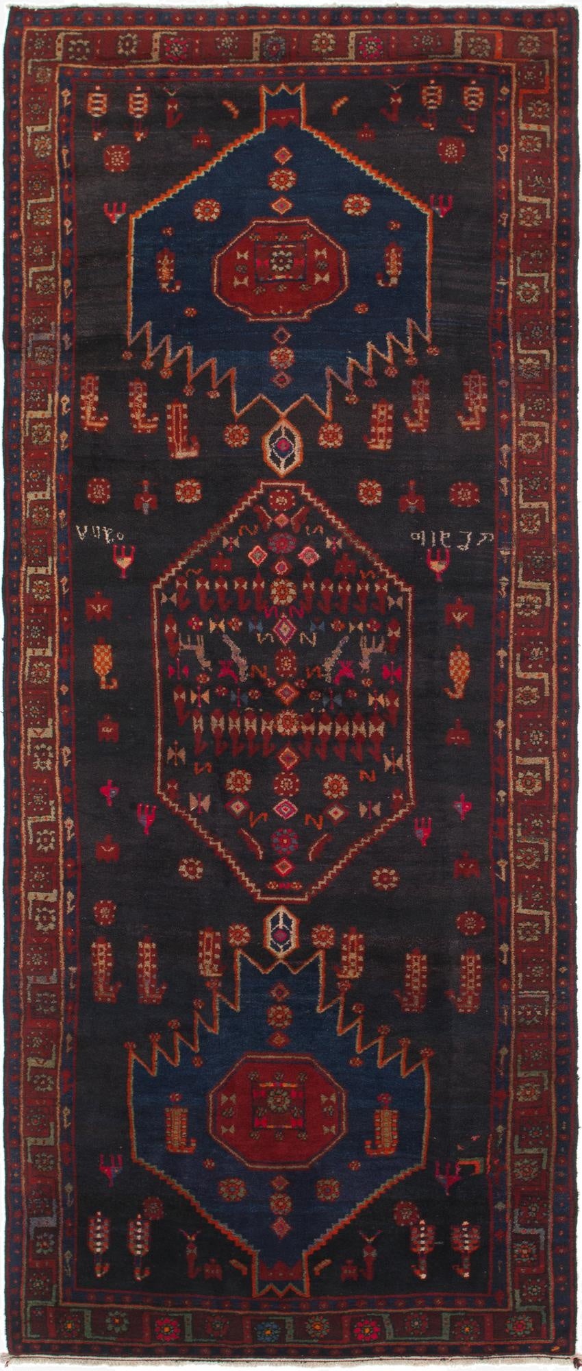  4' 10 x 12' 10  Hand Knotted Meshkin Persian Wool Runner Rug