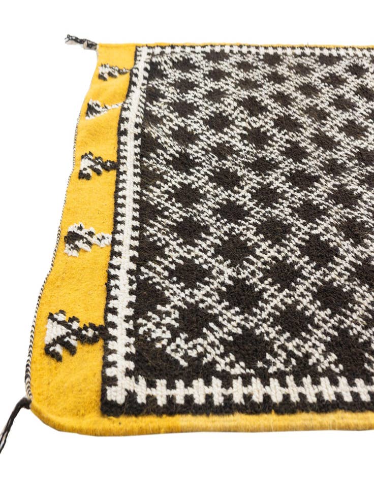 Detail image of  4' 6 x 7' 7  Hand Knotted Moroccan Oriental Wool Runner Rug