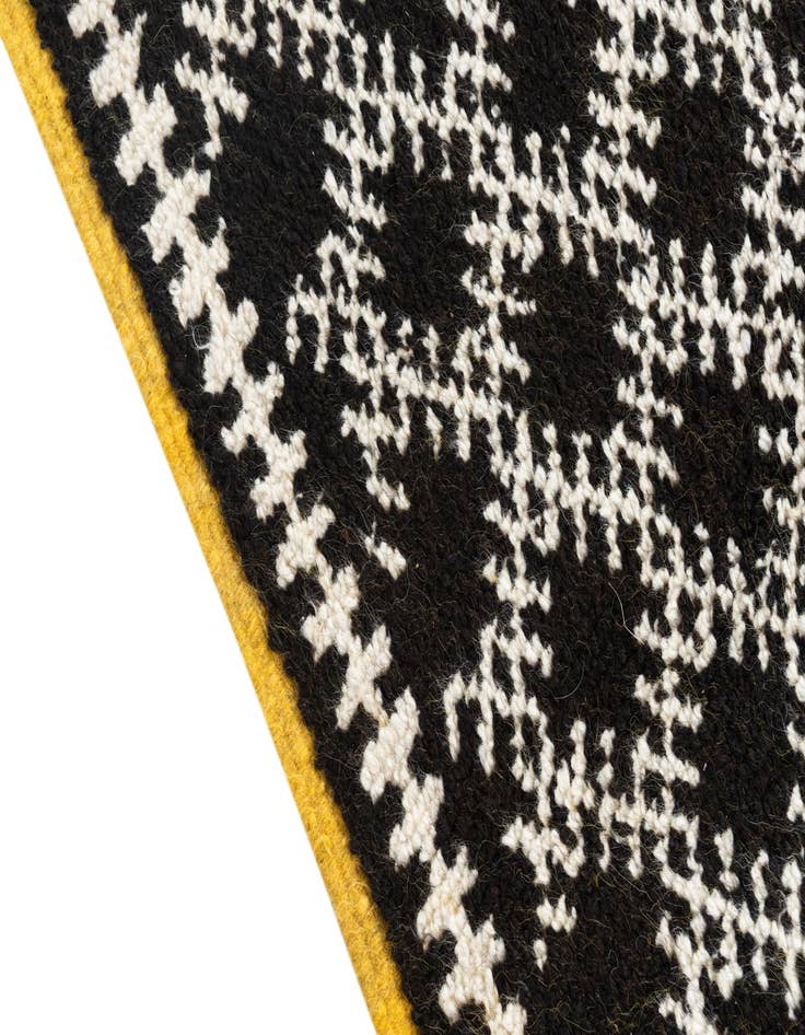 Detail image of  4' 6 x 7' 7  Hand Knotted Moroccan Oriental Wool Runner Rug