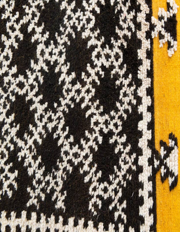 Detail image of  4' 6 x 7' 7  Hand Knotted Moroccan Oriental Wool Runner Rug