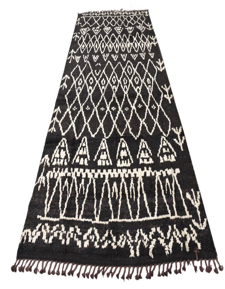 Detail image of  6' x 12' 4  Hand Knotted Moroccan Wool Runner Rug