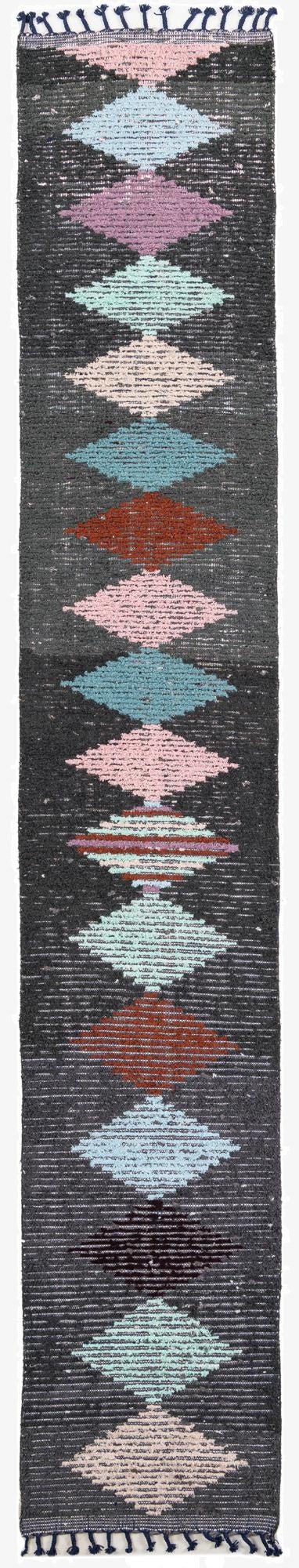  2' 6 x 14' 5  Hand Knotted Moroccan Wool Runner Rug
