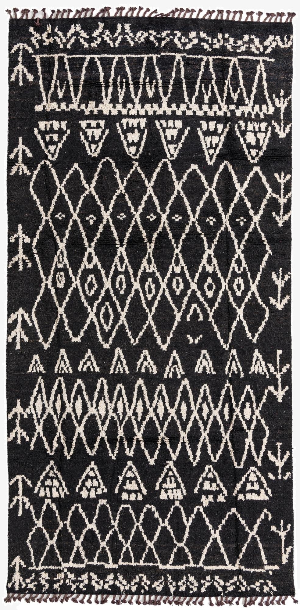  6' x 12' 4  Hand Knotted Moroccan Wool Runner Rug