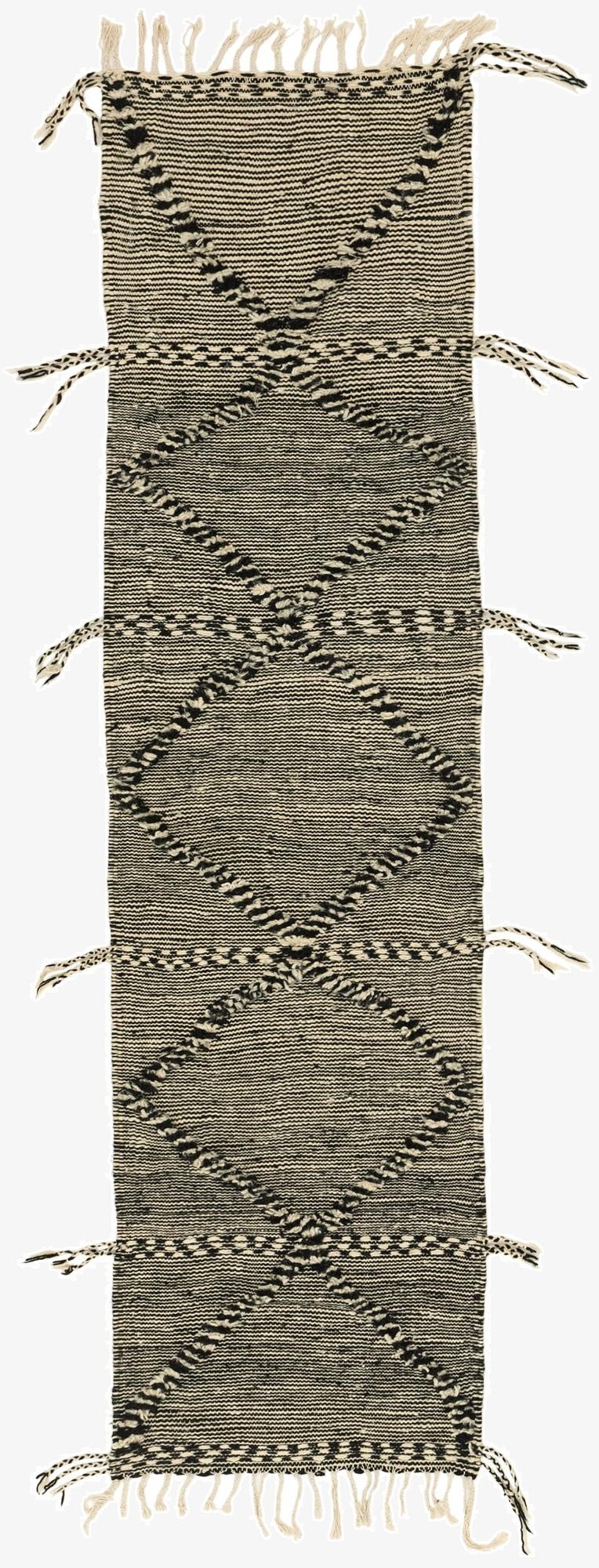  2' 7 x 9' 11  Hand Knotted Moroccan Wool Runner Rug