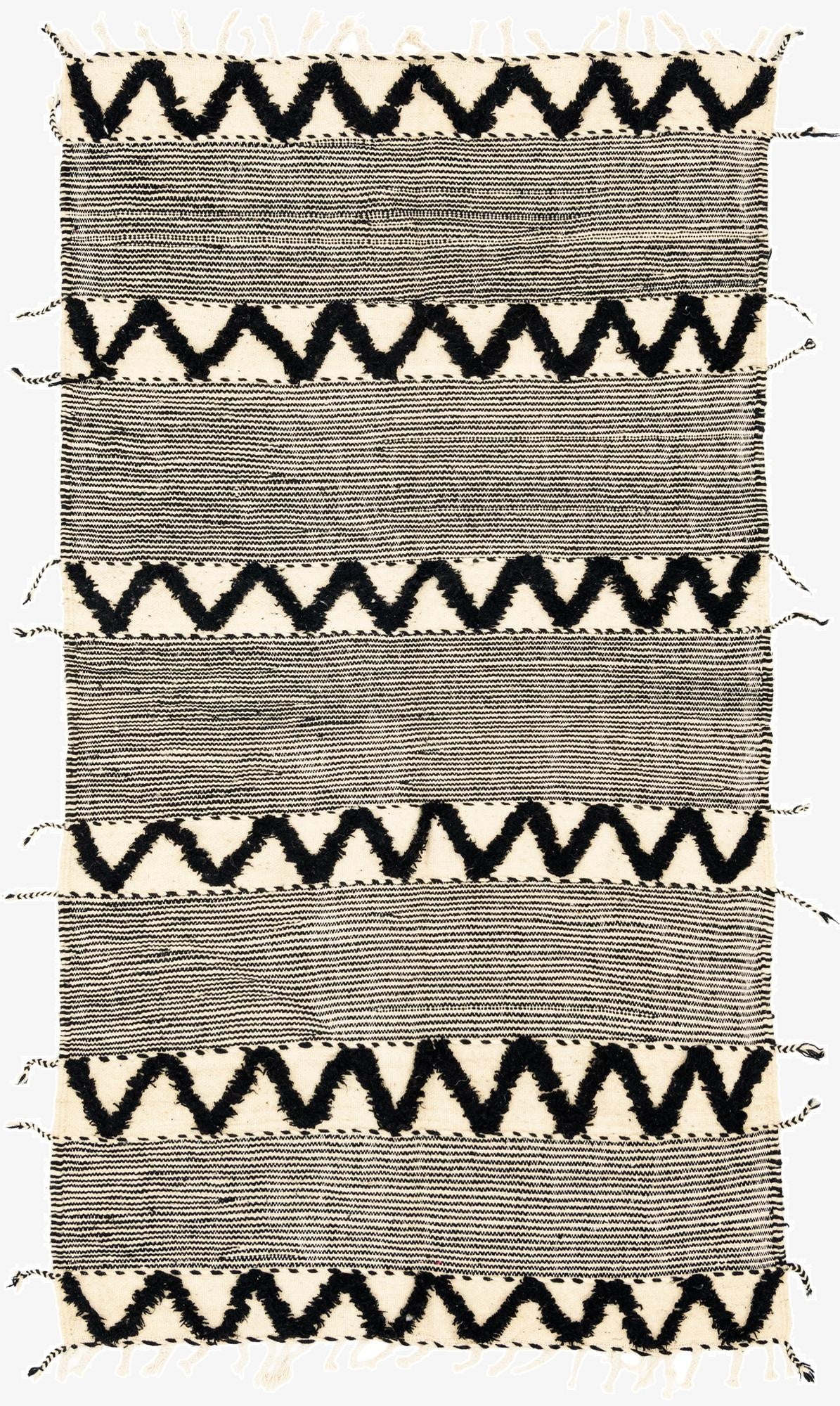  4' 5 x 8' 3  Hand Knotted Moroccan Wool Runner Rug