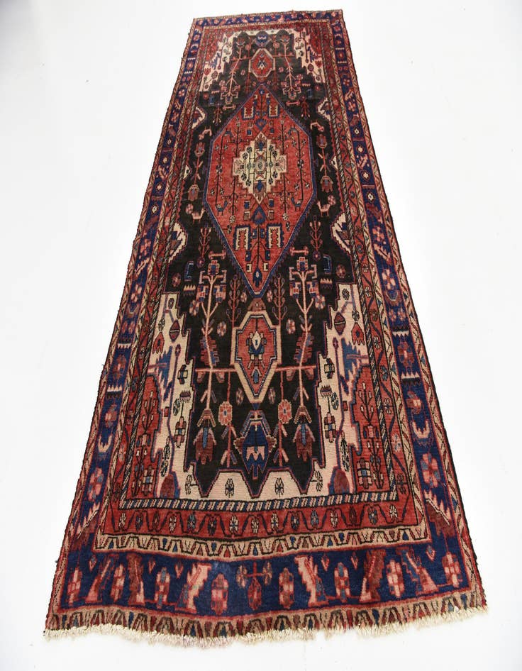 Detail image of 4' 11 x 10' 4 Hand Knotted Nahavand Persian Wool Runner Rug