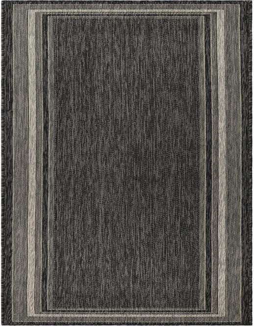 Primary image  2' 7 x 10'  Washable Border Indoor / Outdoor Runner Rug