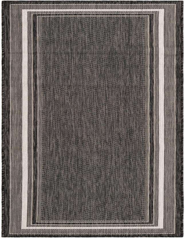Primary image  2' 6 x 8'  Washable Border Indoor / Outdoor Runner Rug