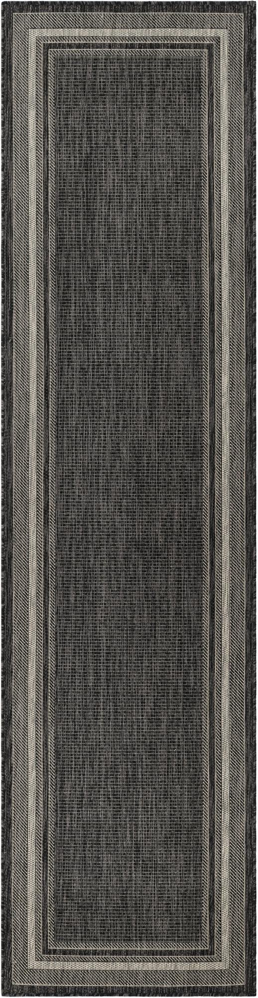 Primary image  2' 7 x 10'  Washable Border Indoor / Outdoor Runner Rug
