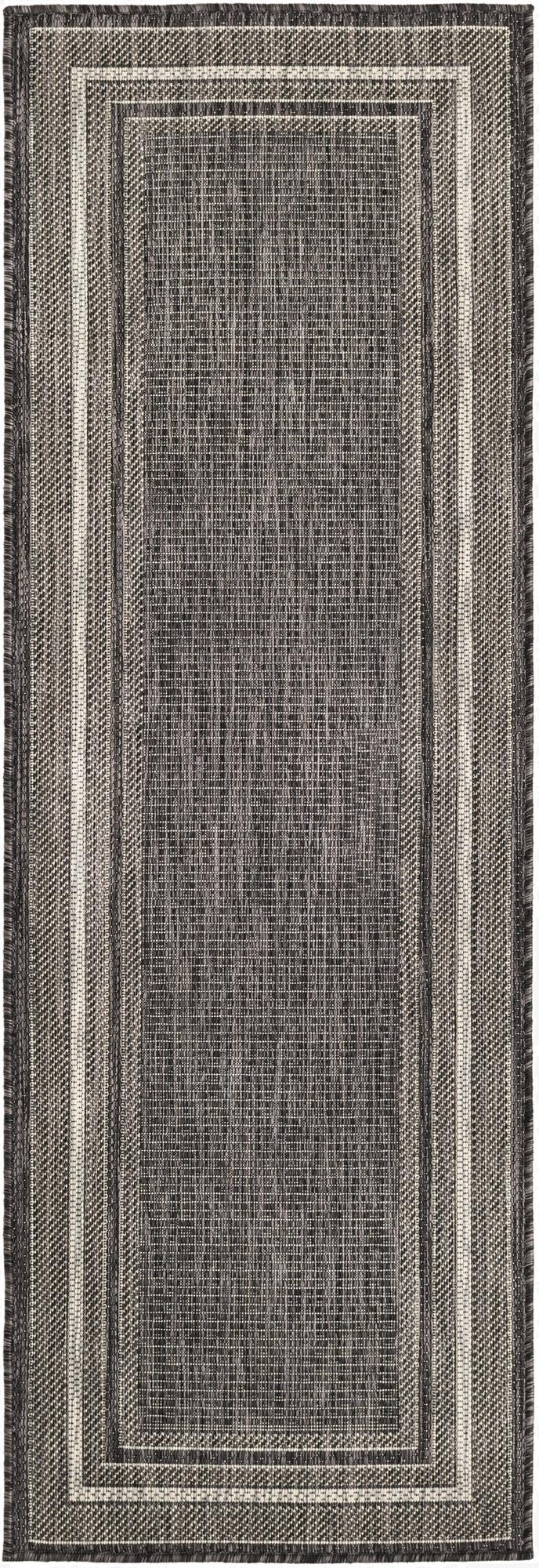  2' x 6'  Washable Border Indoor / Outdoor Runner Rug
