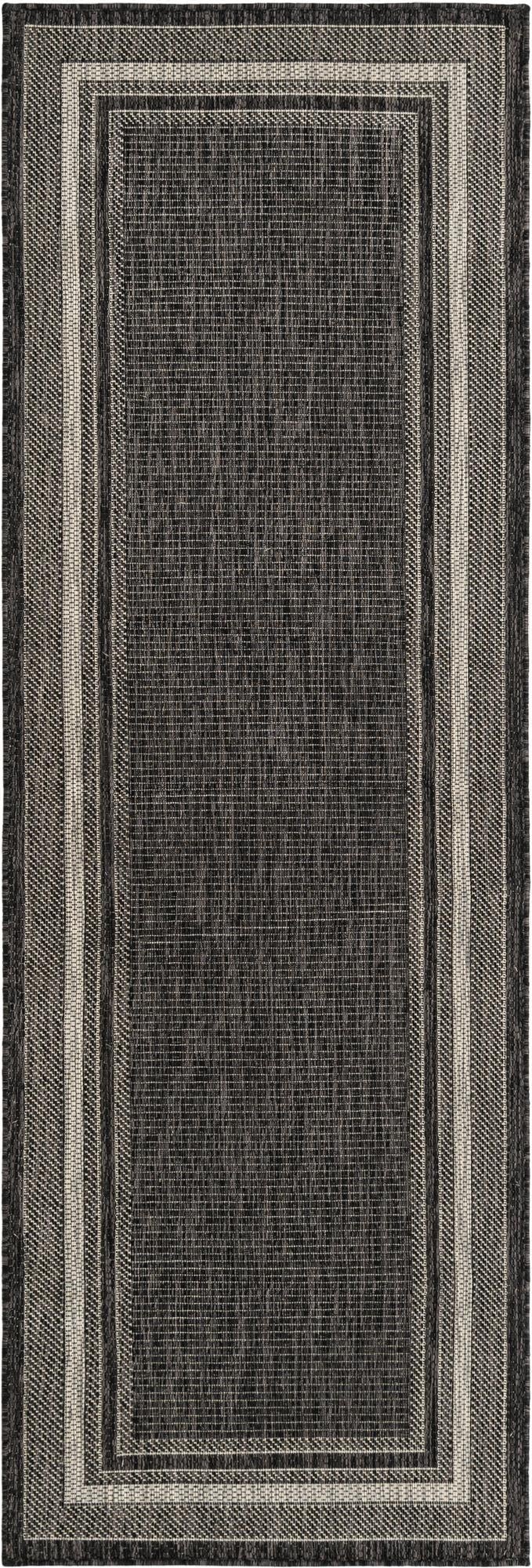 Primary image  2' 3 x 7'  Washable Border Indoor / Outdoor Runner Rug