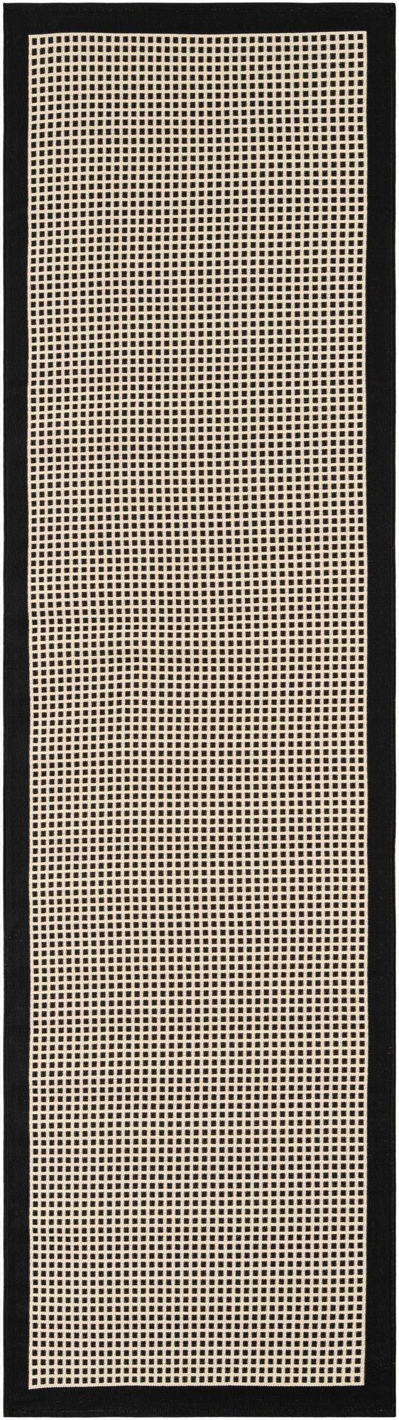  2' 7 x 10'  Washable Border Indoor / Outdoor Runner Rug