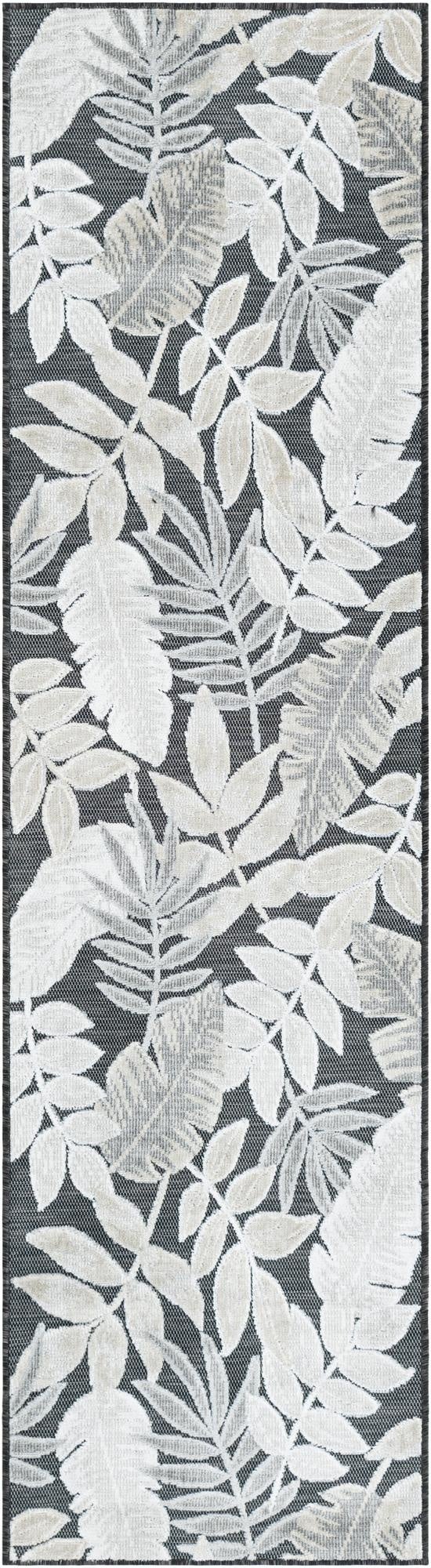  2' 2 x 8'  Washable Botanical Indoor / Outdoor Runner Rug