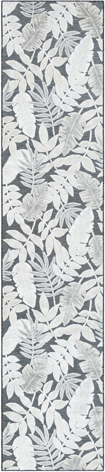  2' 7 x 12'  Washable Botanical Indoor / Outdoor Runner Rug