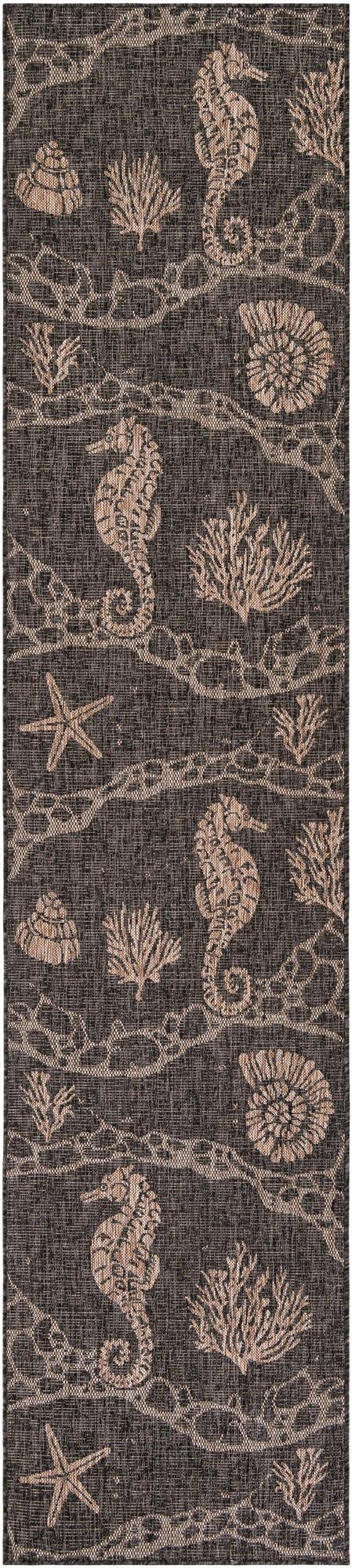  2' 7 x 12'  Washable Coastal Indoor / Outdoor Runner Rug