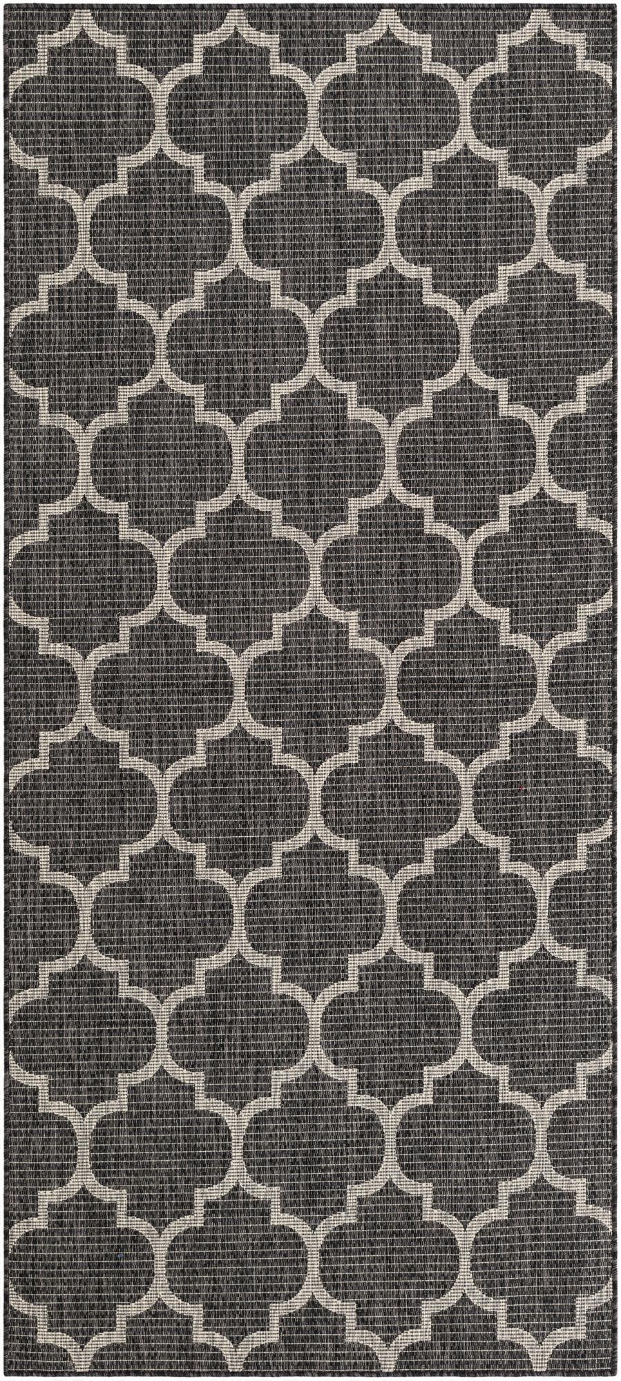  4' x 9'  Washable Lattice Indoor / Outdoor Runner Rug