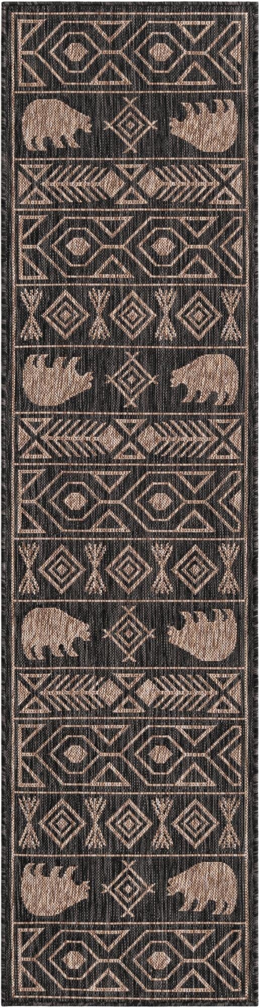  2' x 8'  Washable Southwestern Indoor / Outdoor Runner Rug