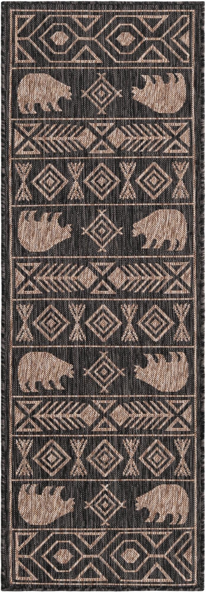  2' x 6'  Washable Southwestern Indoor / Outdoor Runner Rug