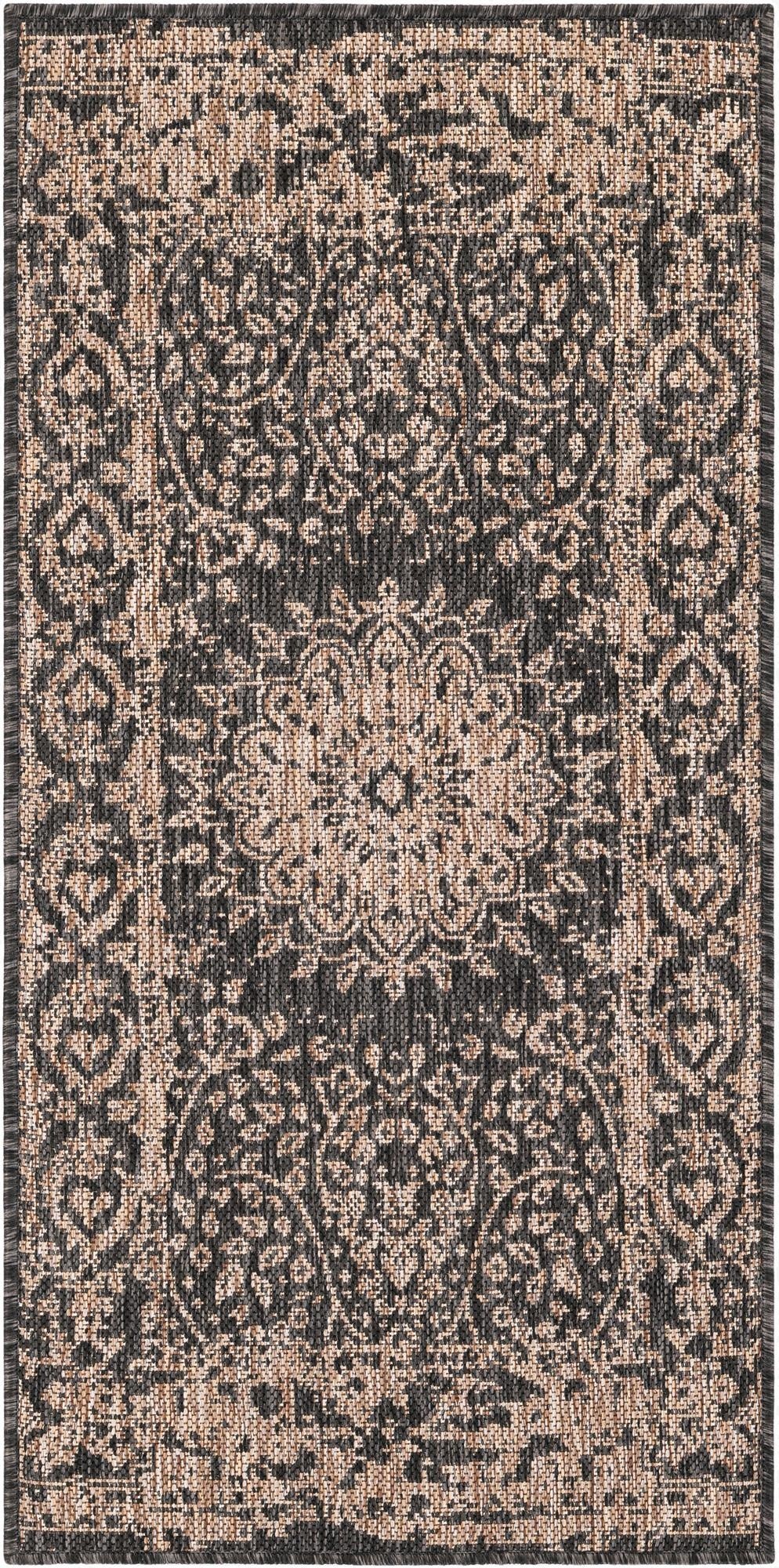  2' x 4'  Washable Traditional Indoor / Outdoor Runner Rug