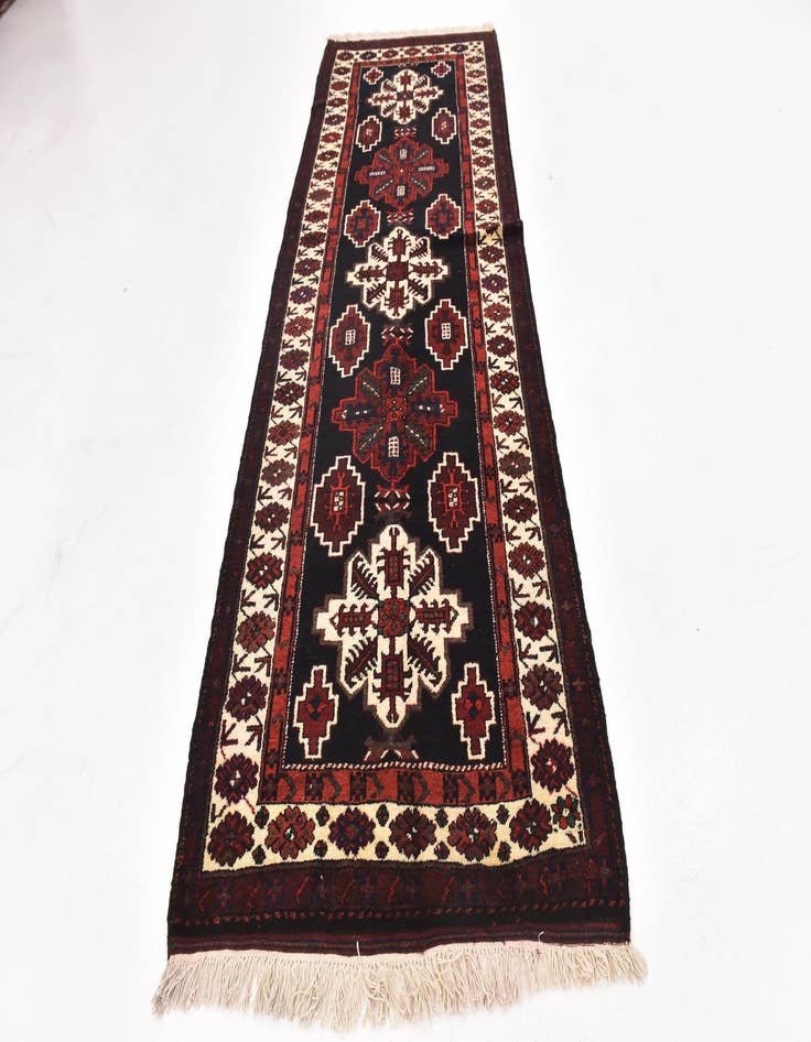 Detail image of 3' 9 x 11' Hand Knotted Shahsavand Persian Wool Runner Rug