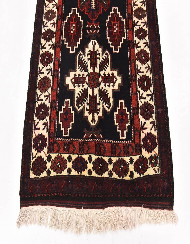 Detail image of 3' 9 x 11' Hand Knotted Shahsavand Persian Wool Runner Rug